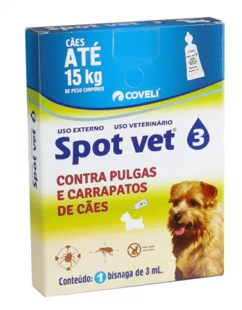 Coveli Spot VET3 para cães até 15kg com 1 Bisnaga