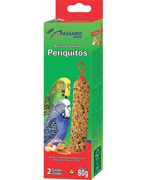 Pássaro Forte Bastão Periquito 80g com 2un