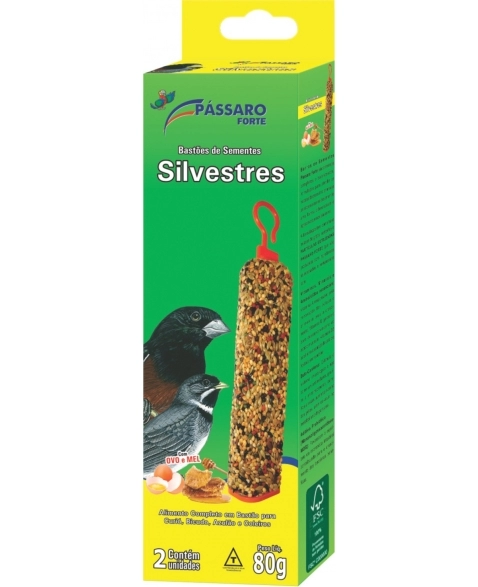 Pássaro Forte Bastão Silvestre 80g com 2un