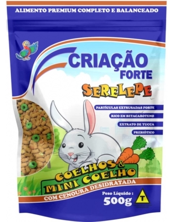 Pássaro Forte Serelepe Coelhos e Mini Coelhos 500g