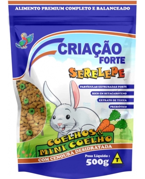 Pássaro Forte Serelepe Coelhos e Mini Coelhos 500g