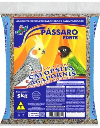 Pássaro Forte Mistura para Calopsitas e Agapornis 5kg