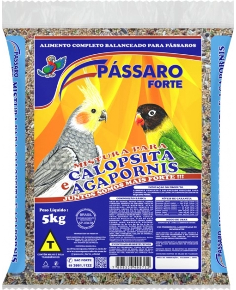 Pássaro Forte Mistura para Calopsitas e Agapornis 5kg