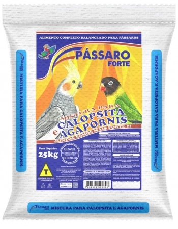 Pássaro Forte Mistura para Calopsitas e Agapornis 25kg