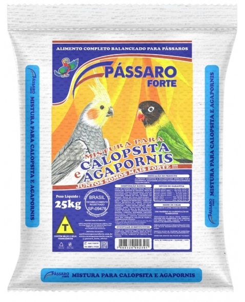 Pássaro Forte Mistura para Calopsitas e Agapornis 25kg