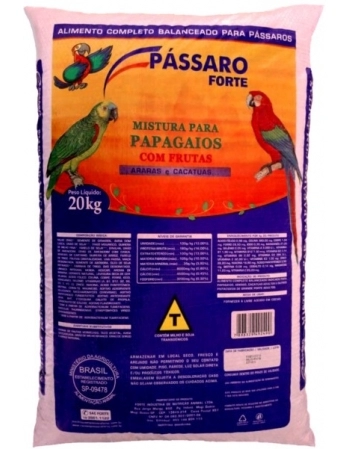 Pássaro Forte Mistura para Papagaios e Araras 20kg