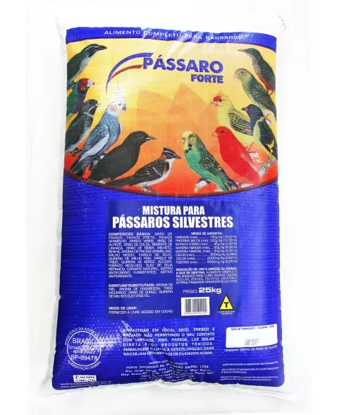 Pássaro Forte Mistura para Pássaros Silvestres 25kg