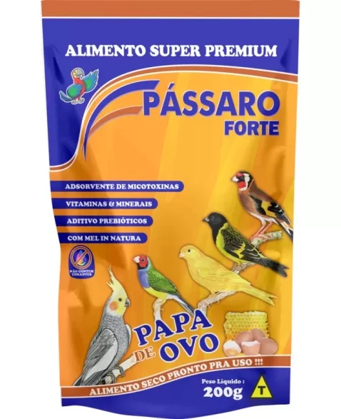 Pássaro Forte Papa de Ovo 200g