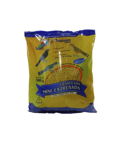 Pássaro Forte Granulada Fina Mini Extrusada Banana 500g