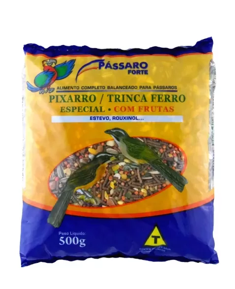 Pássaro Forte Pixarro Trinca Ferro Especial com Frutas 500g