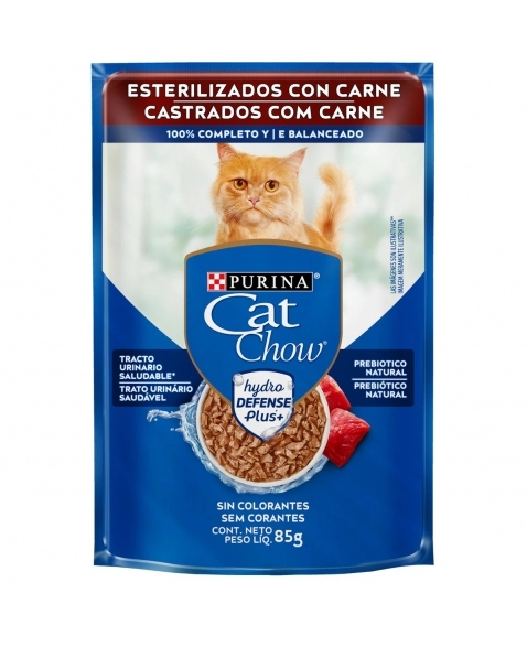 Cat Chow Sachê Castrado Carne ao Molho 85g