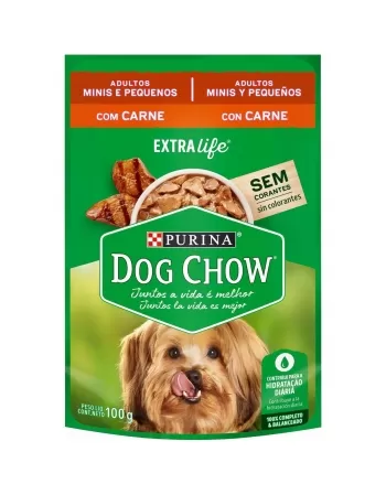 Dog Chow Sachê Adulto Mini e Pequeno Carne e Arroz 100g