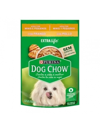 Dog Chow Sachê Adulto Mini e Pequeno Frango ao Molho 100g