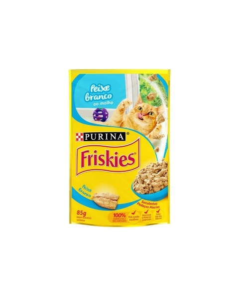 Friskies Sachê Peixe Branco ao Molho 85g