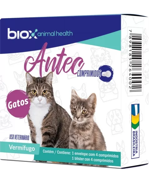 Biox Antec Gatos com 4 comprimidos
