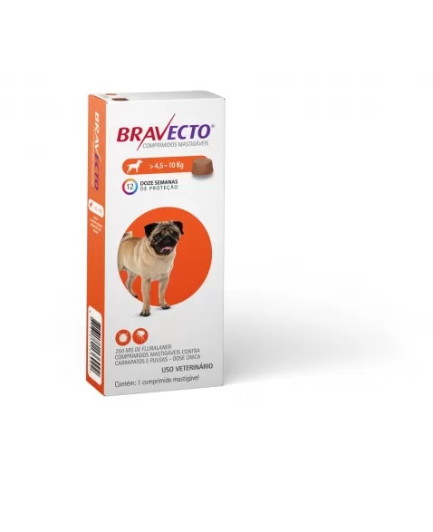 Bravecto 250mg de 4,5 a 10kg